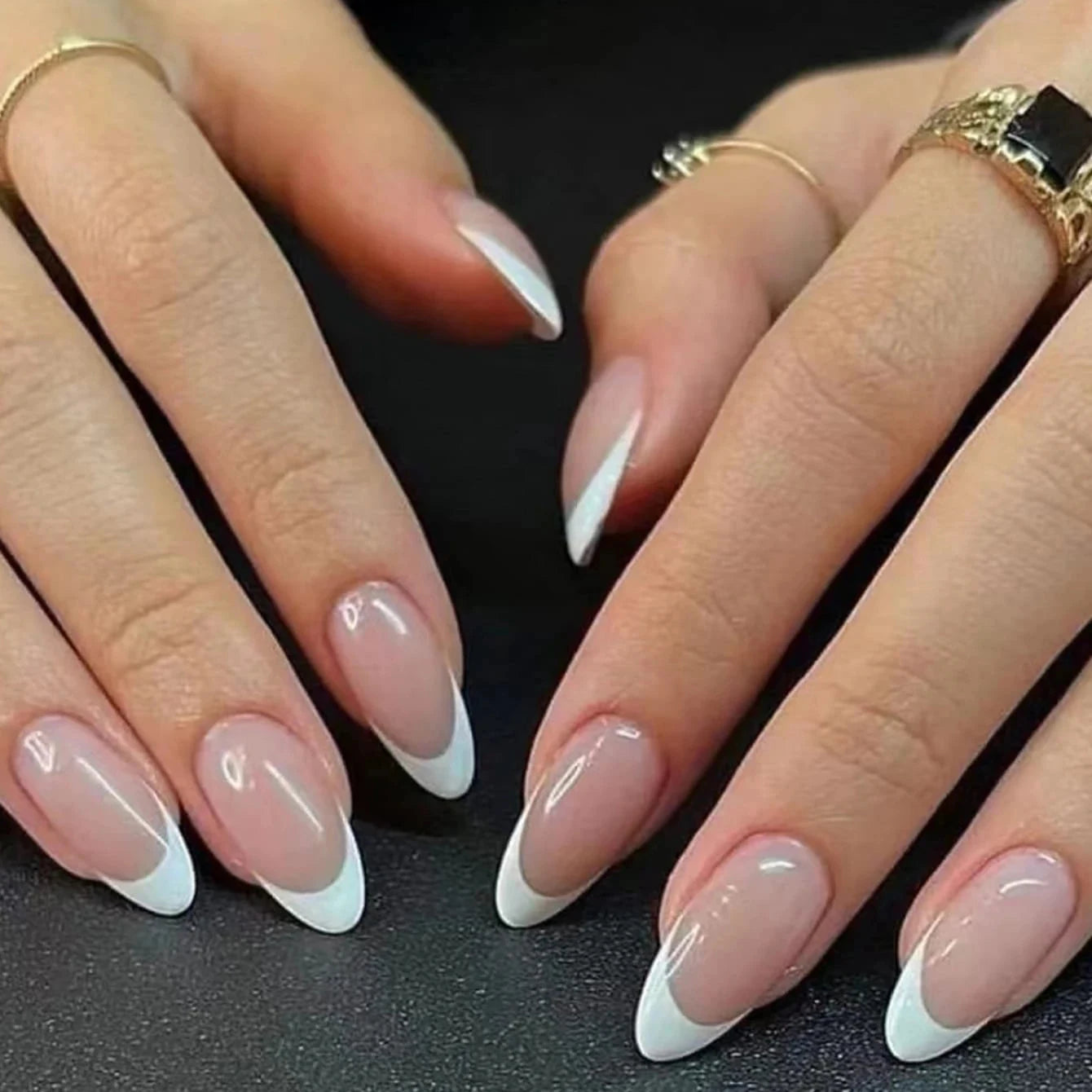 The Parisienne — milky French tip press-on nails